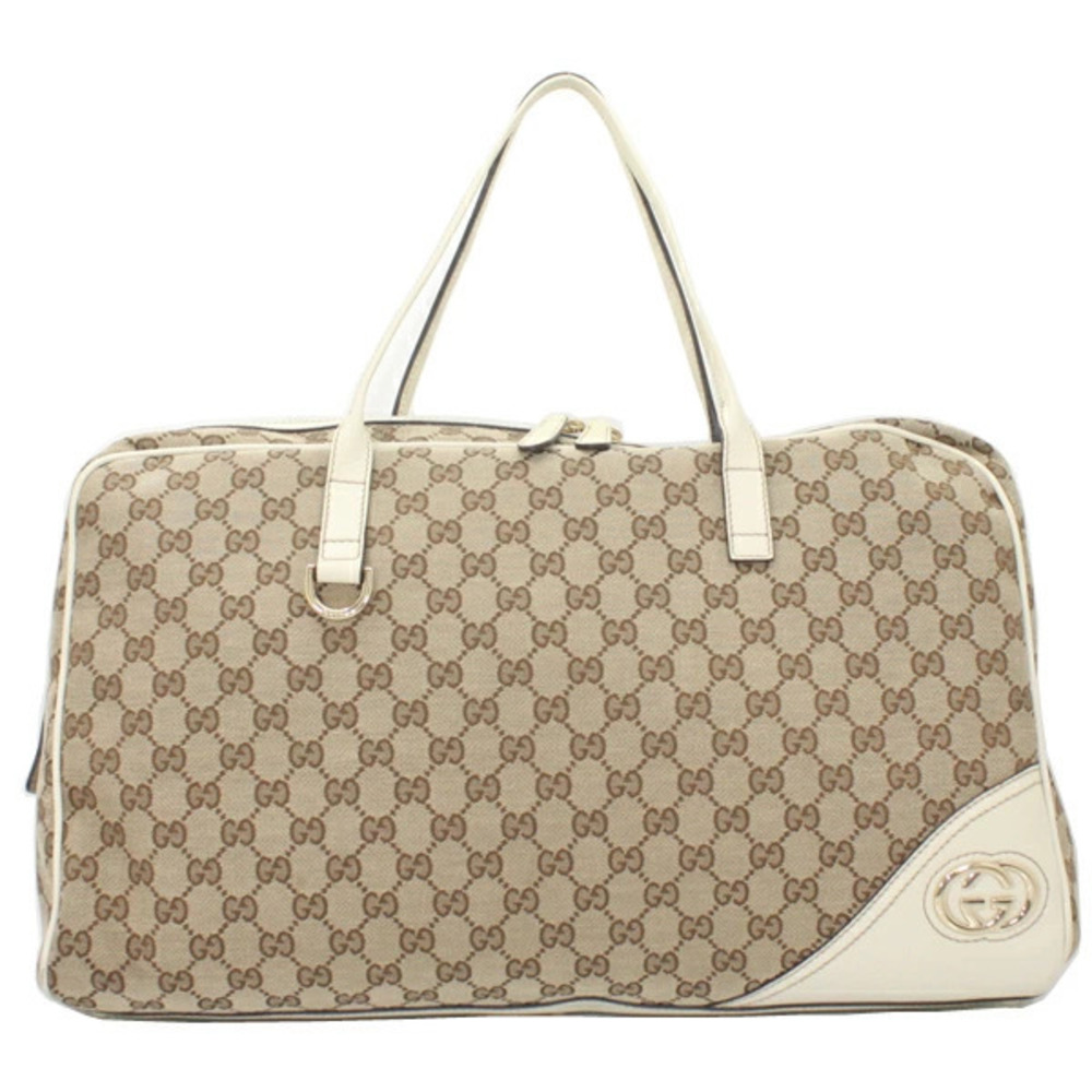 GUCCI GG Canvas Handbag Tote Boston Bag